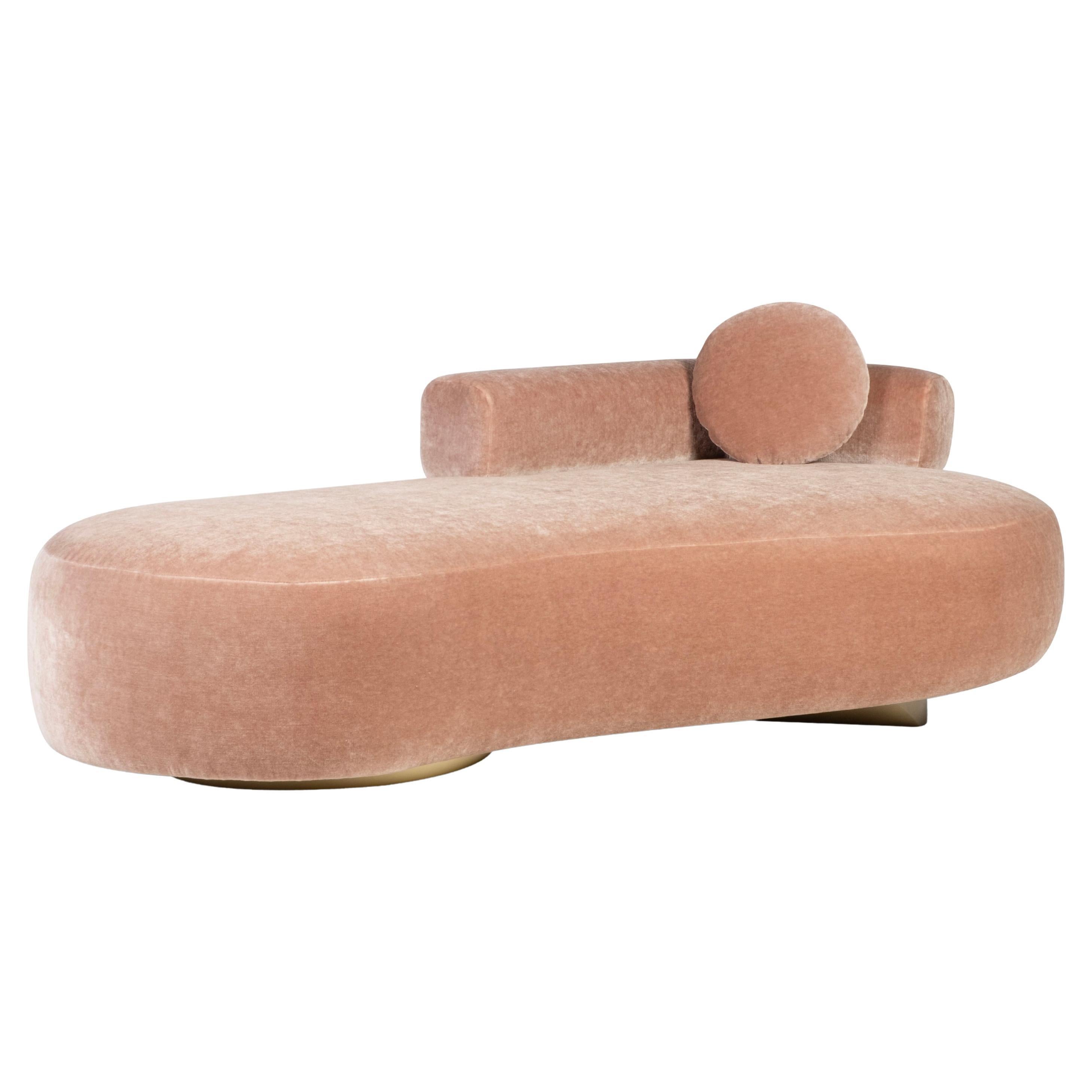 Letto a due piazze moderno di metà secolo, DEDAR Mohair, Oak, fatto a mano da Greenapple