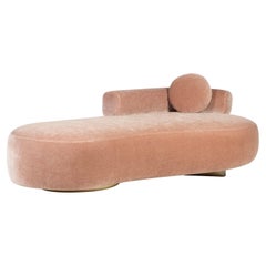 Lit de jour pour jumeaux DEDAR, en mohair et chêne, fabriqué à la main par Greenapple, milieu du siècle dernier