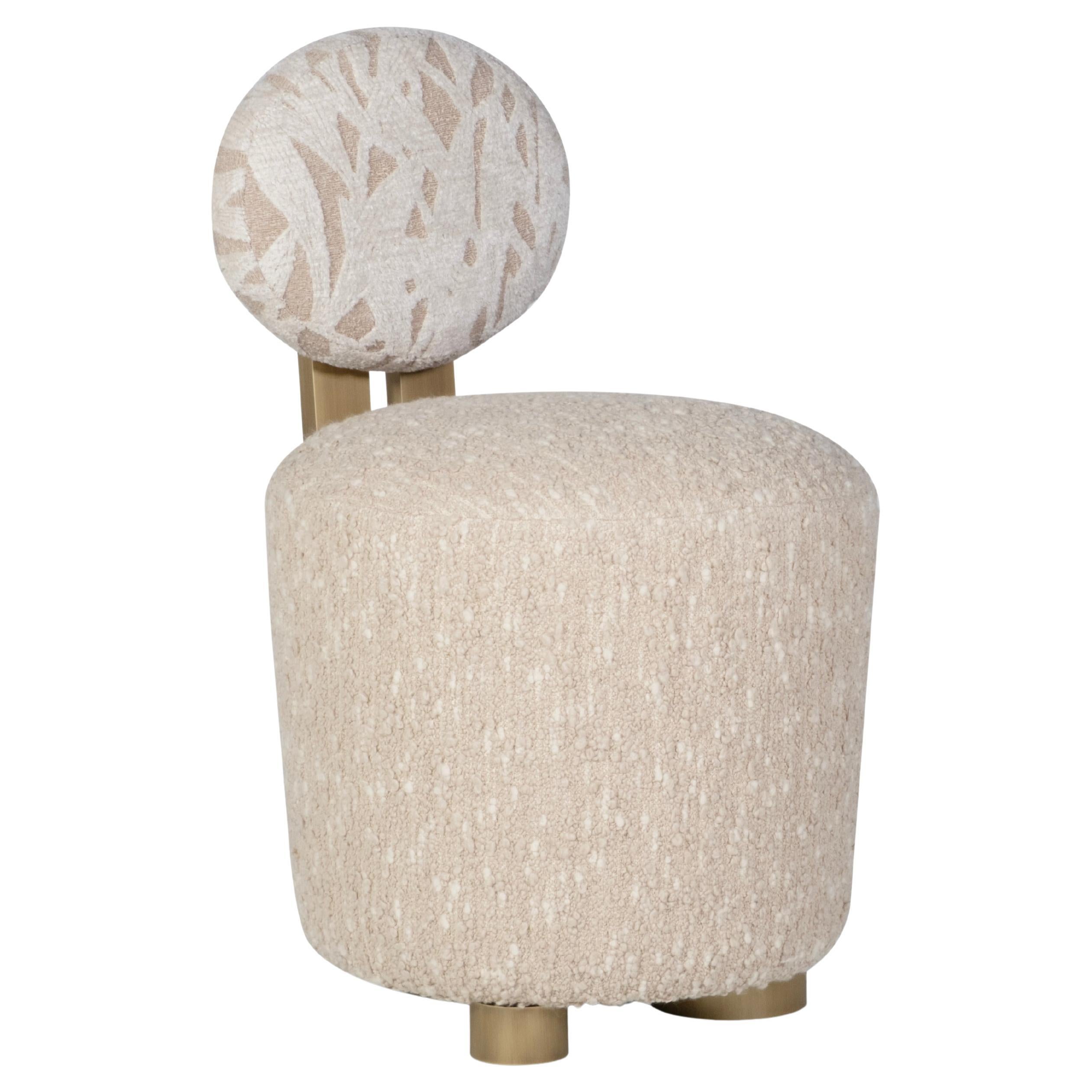 Grandes chaises modernes du milieu du siècle, pivotantes, en laiton, DEDAR Jacquard, Greenapple