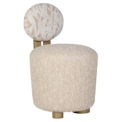 Mid-Century Modern Grand Chairs, Swivel, Brass, DEDAR Jacquard, Greenapple