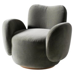 Silla de centro contemporánea Conchula, giratoria, DEDAR Alpaca, hecha a mano por Greenapple