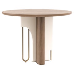 Mesa de comedor Ferreirinha moderna de mediados de siglo, roble, latón, hecha a mano por Greenapple