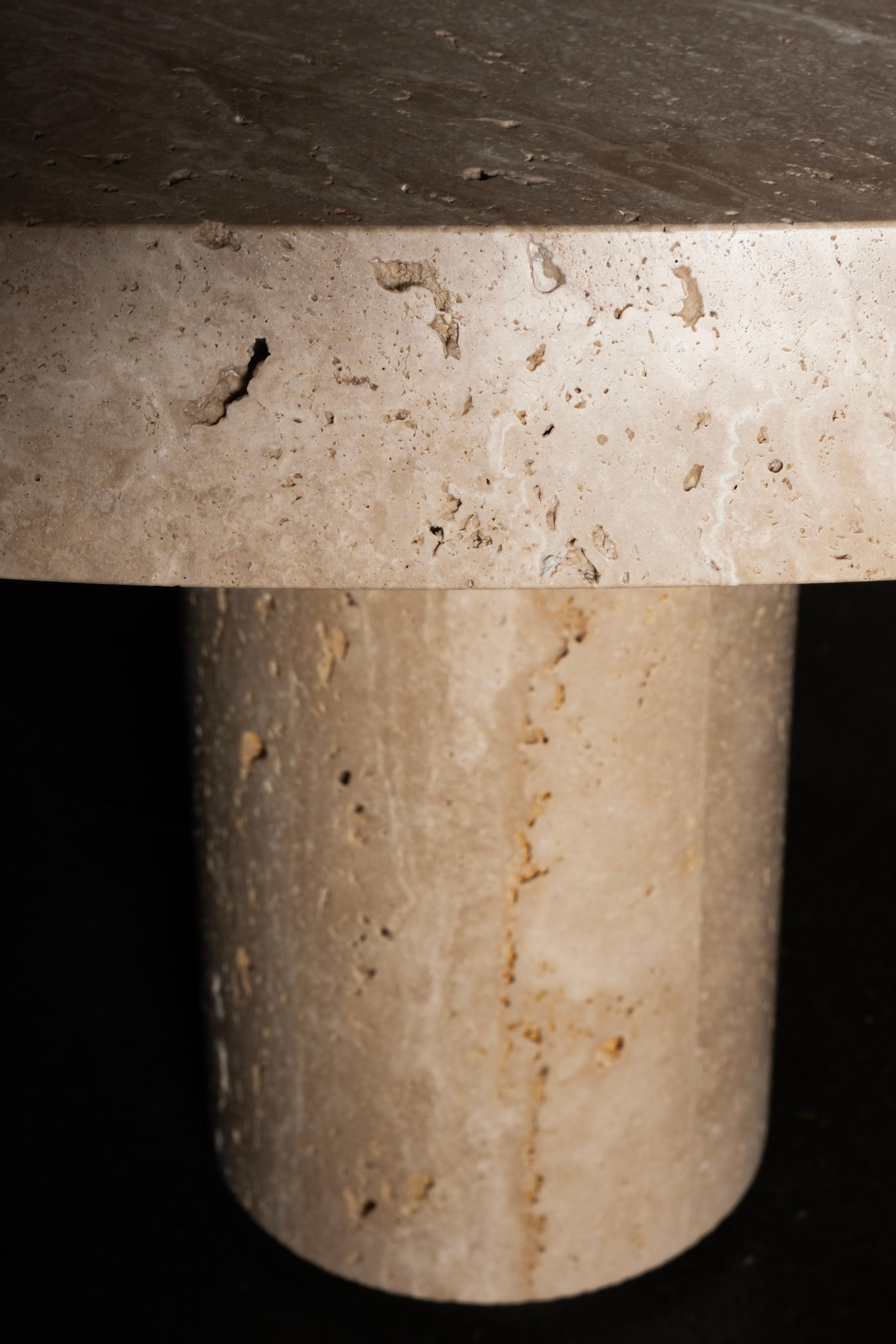 Modern Saara Set/3 Nesting Coffee Tables, Travertine, Handmade by Greenapple For Sale 1