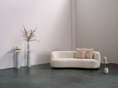 Art Deco Abito Curved Sofa, Beige Bouclé, Handmade in Portugal by Greenapple
