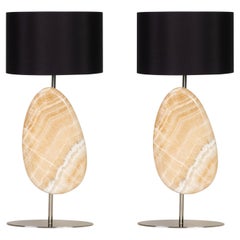 Lampe de table moderne, SET/2, Shadow Onyx, abat-jour noir, fait main au Portugal