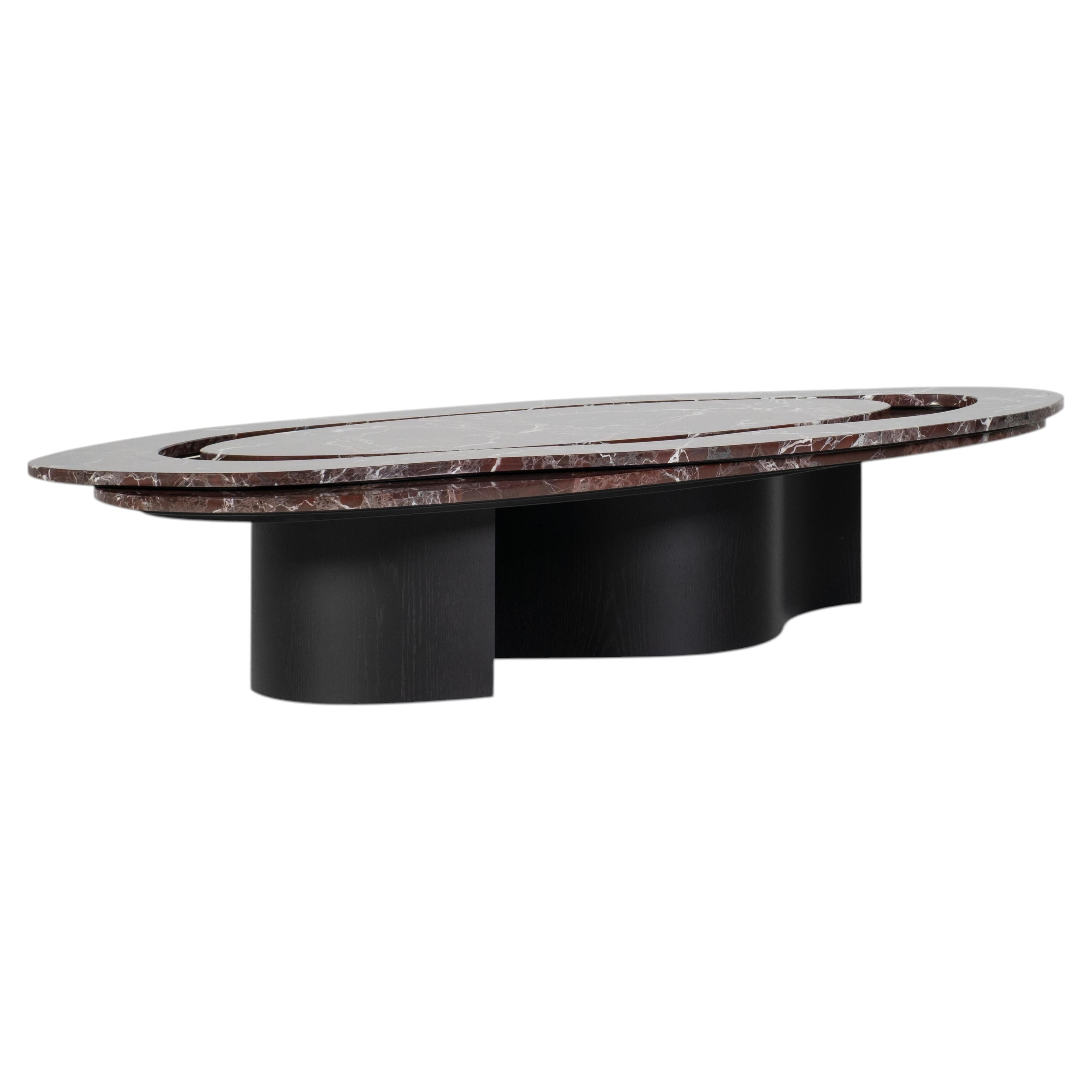 Contemporary Benagil Marble Coffee Table, Rosso Levanto, Handmade by Greenapple