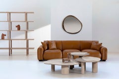 Bordeira Nesting Coffee Tables Set of 3 by Rute Martins, Travertine and Grey Oak