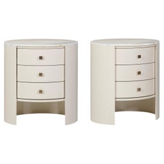 Mid-Century Modern Bend Bedside Table Set/2, Onyx, Brass, Handmade by Greenapple
