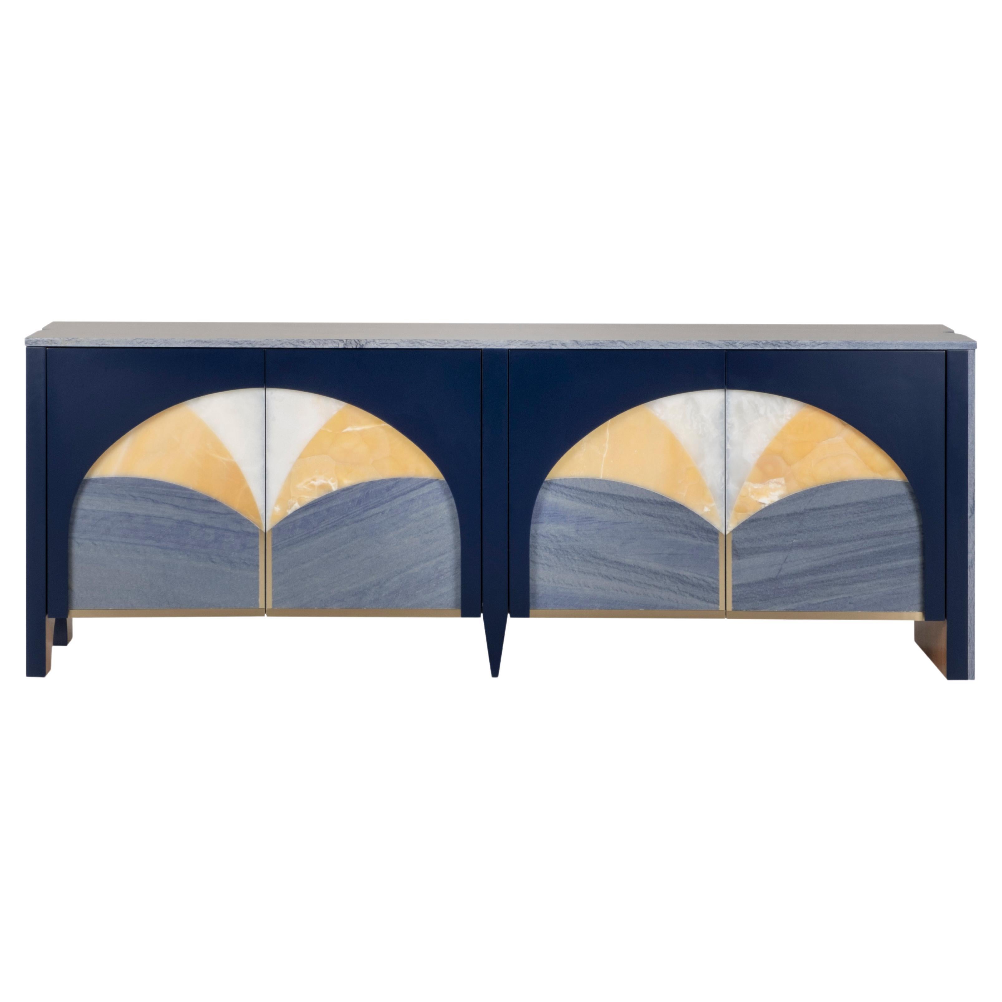 Credenza in marmo Art Deco Biloba, mobile da cocktail, fatto a mano Portogallo Greenapple in vendita