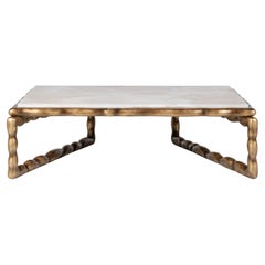 Mesa de centro de piedra moderna de mediados de siglo, ónice crema, hecha a mano por Greenapple Mesa de centro de piedra moderna de mediados de siglo, ónice crema, hecha a mano por Greenapple