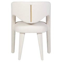 Modern Laurence Dining Chair, DEDAR Pearl Chenille, Brass Handmade by Greenapple