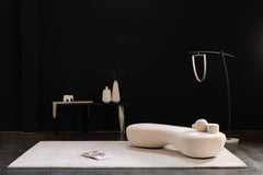Modern Menir Travertine, Oak Console Table, Handmade by Greenapple