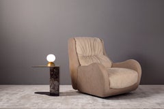 Capelinhos Swivel Lounge Chair by Rute Martins for Greenapple, Beige Nubuck