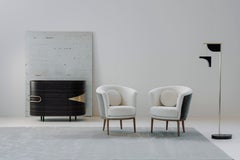 Mid-Century Modern Olival Ebony and Brass Stereo Cabinet, Handmade By Greenapple