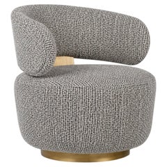 Modern Caju Swivel OUTDOORS Lounge Chair, DEDAR Boucle, Handmade By Greenapple