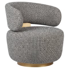 Modern Caju Swivel OUTDOORS Lounge Chair, DEDAR Boucle, Handmade By Greenapple