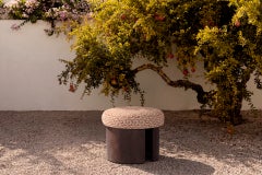 Pouf « Calheta OUTDOORS » moderne, jacquard orange DEDAR, par Greenapple