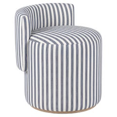 Modern Grand OUTDOORS Swivel Pouf, Blue DEDAR Striped Fabric by Greenapple