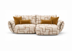 Modern Bolota Modular Sofa, DEDAR Cinnamon Jacquard, Handmade by Greenapple