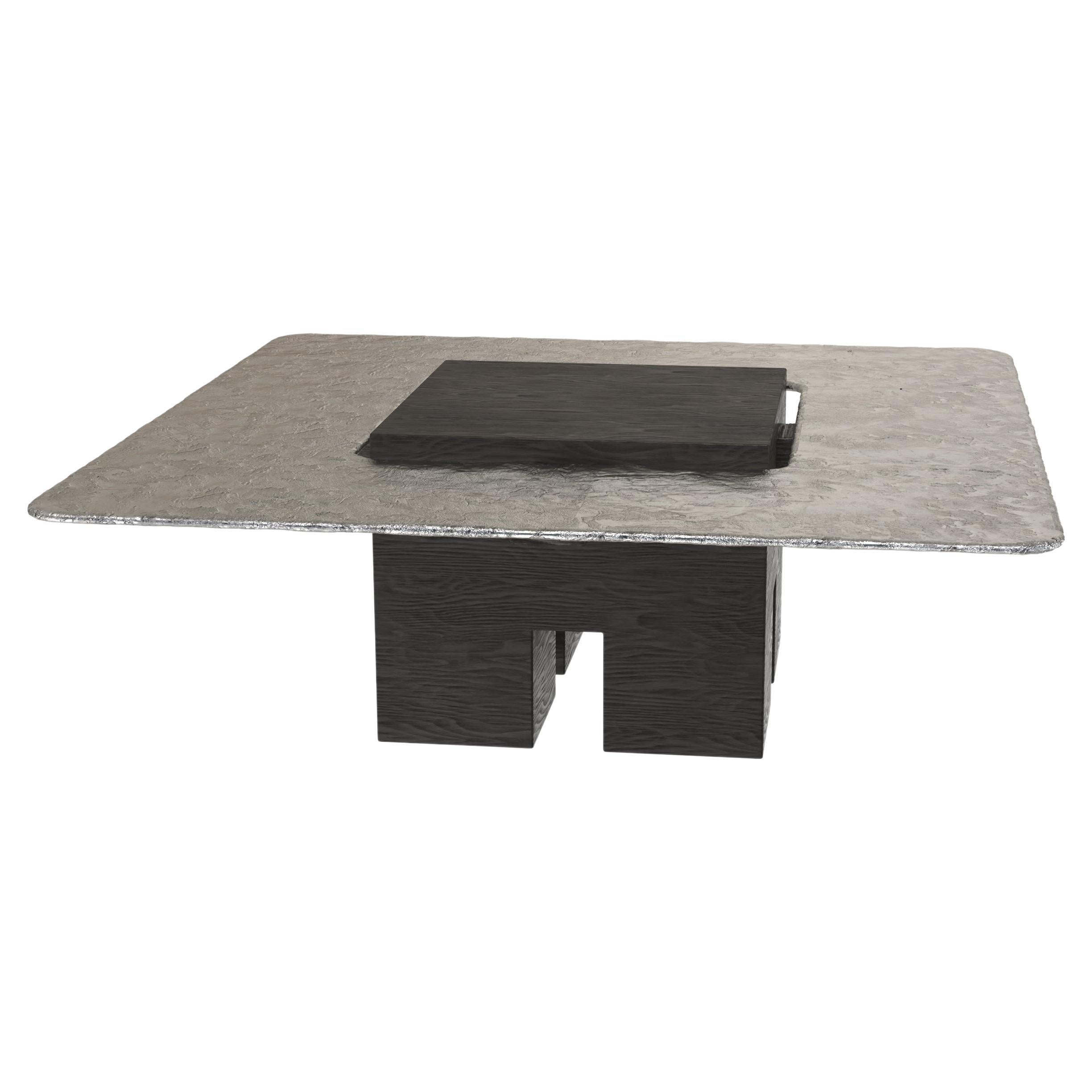 Limited Edition Aluminium Wood Table, Tempio V2 by Edizione Limitata For Sale