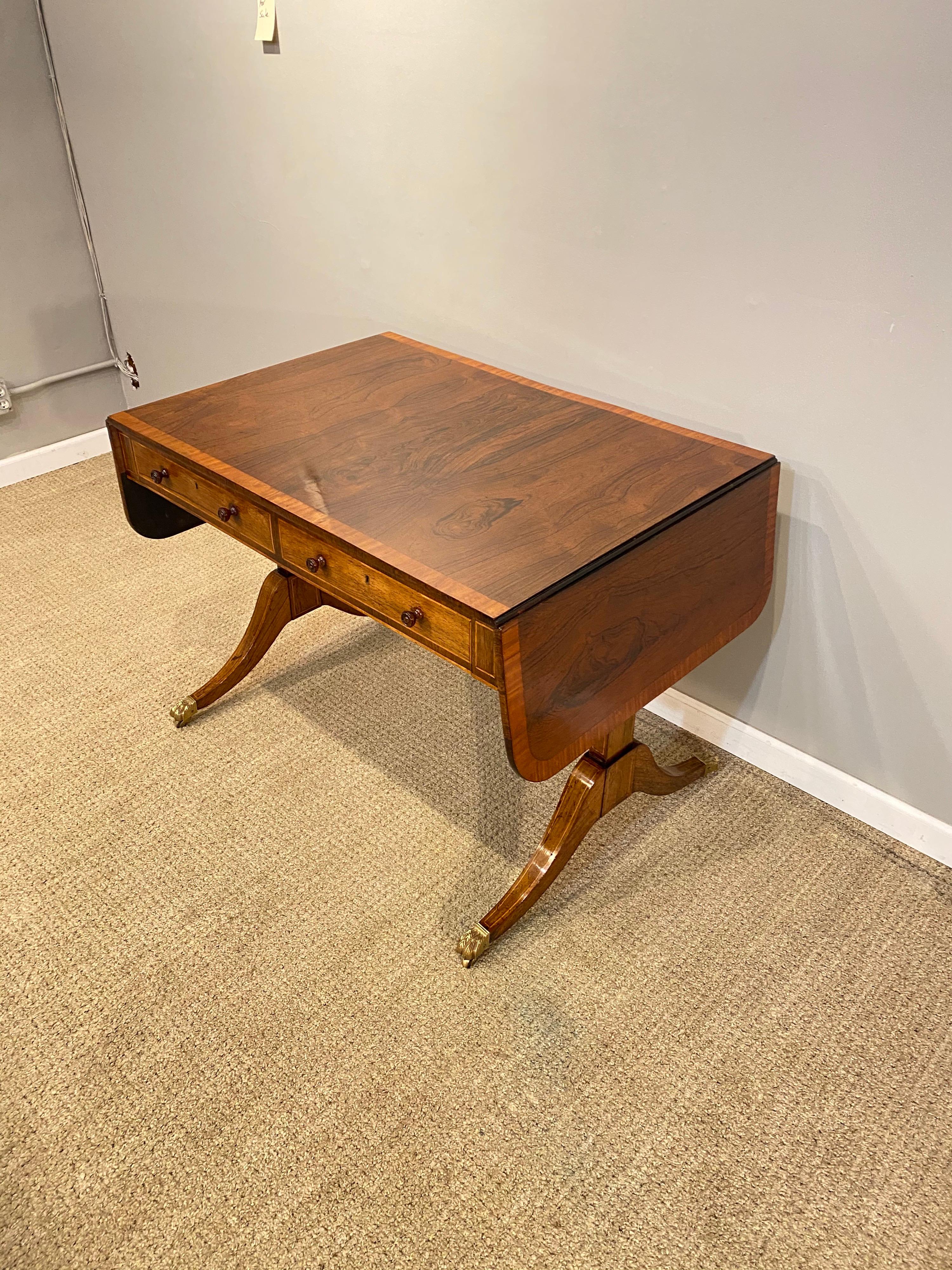 Regency Rosewood Sofa Table For Sale 3