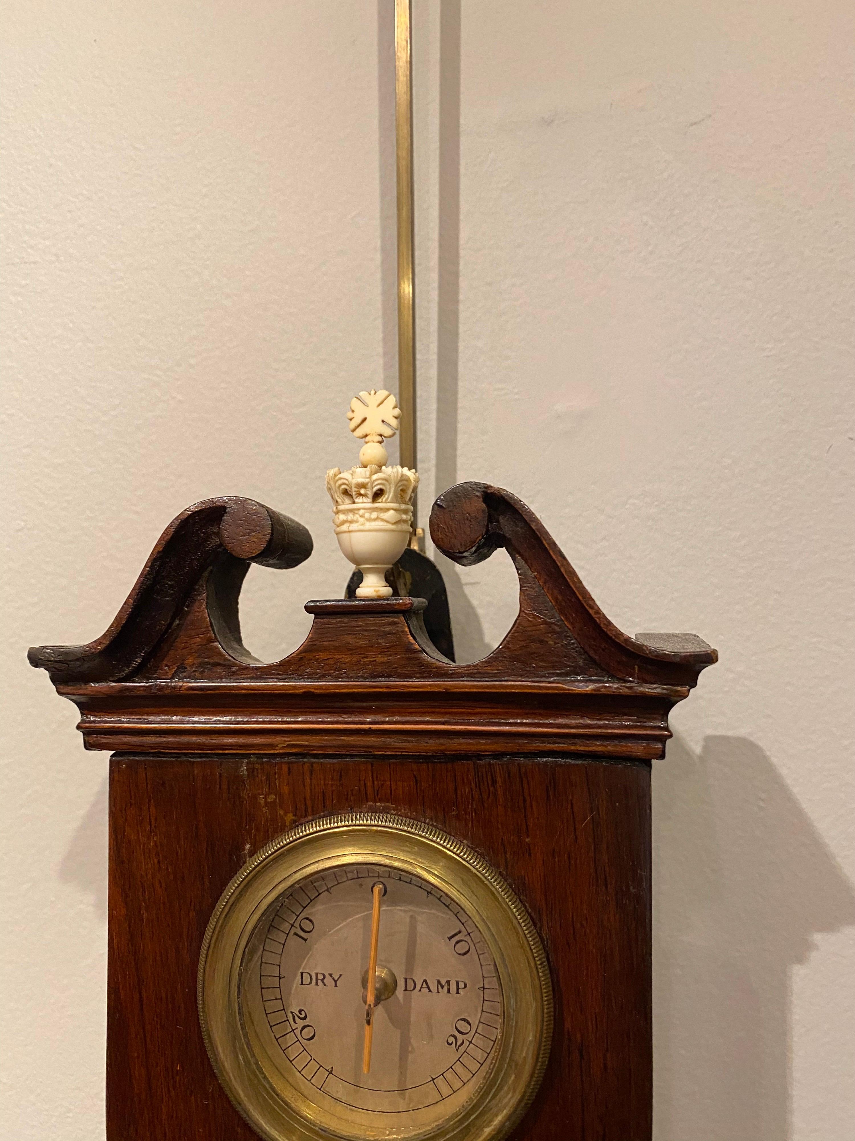 George III Mahogany Barometer In Good Condition In New York, NY