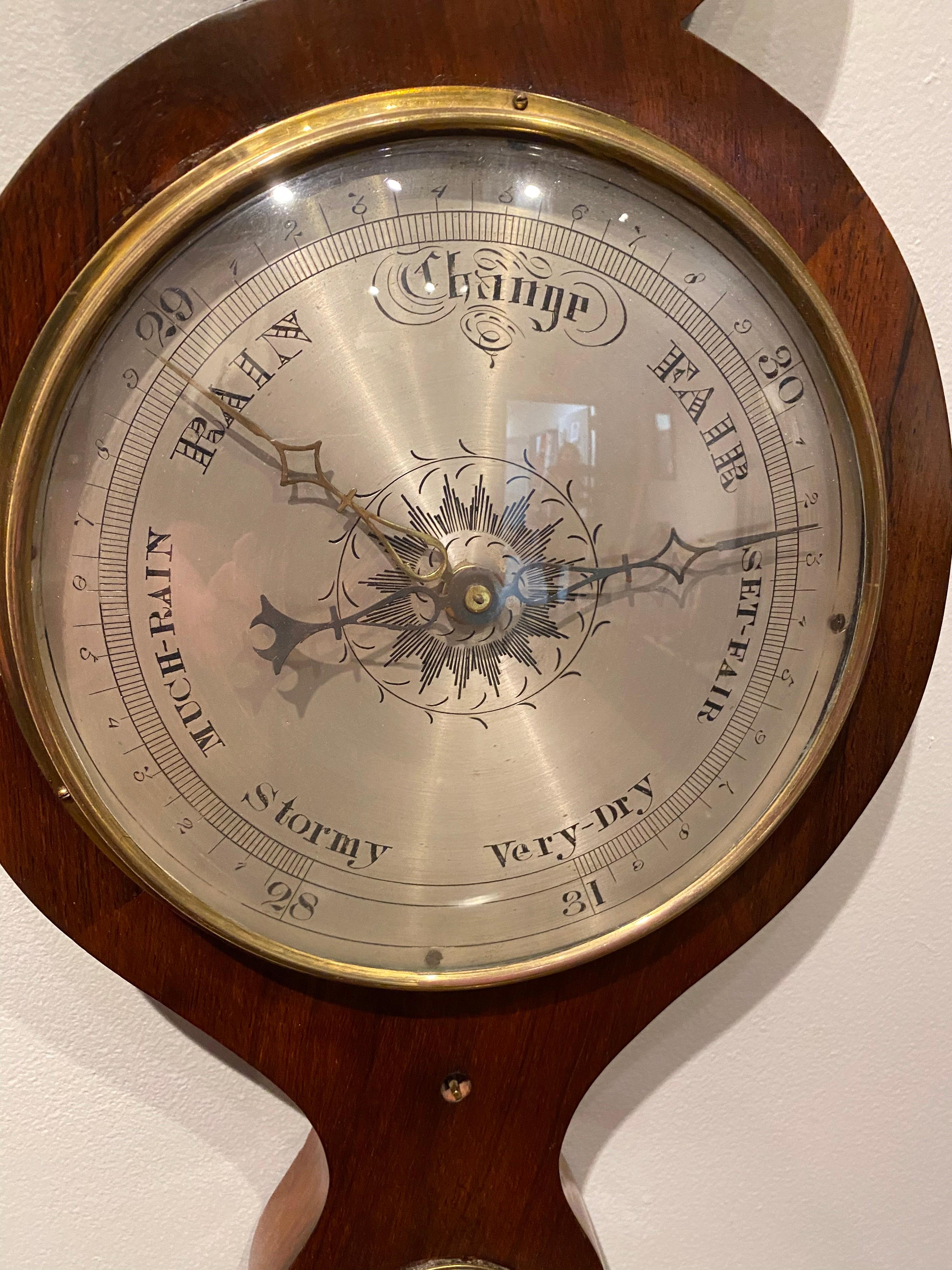 Brass George III Mahogany Barometer