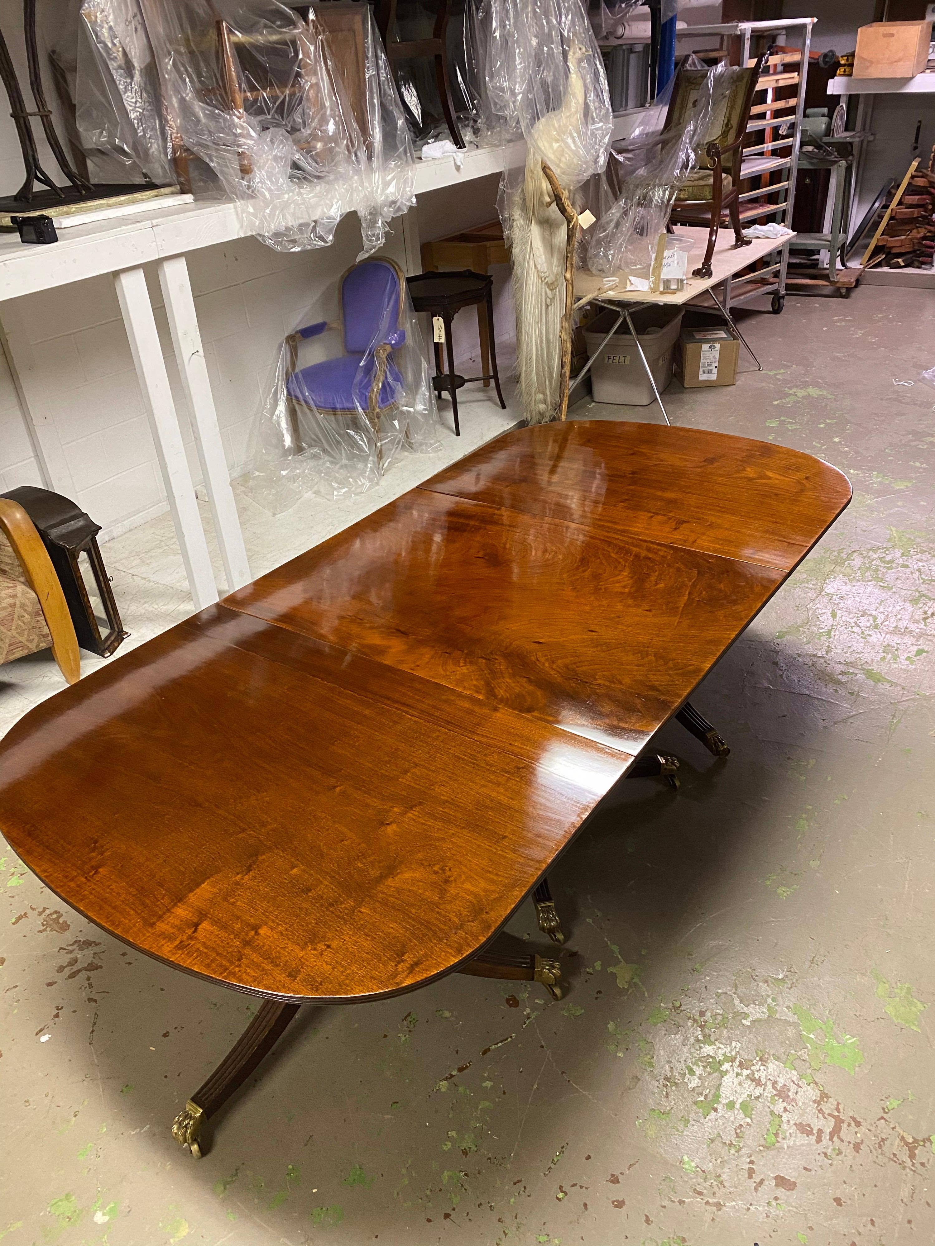 American Mahogany Three Pedestal Table 2