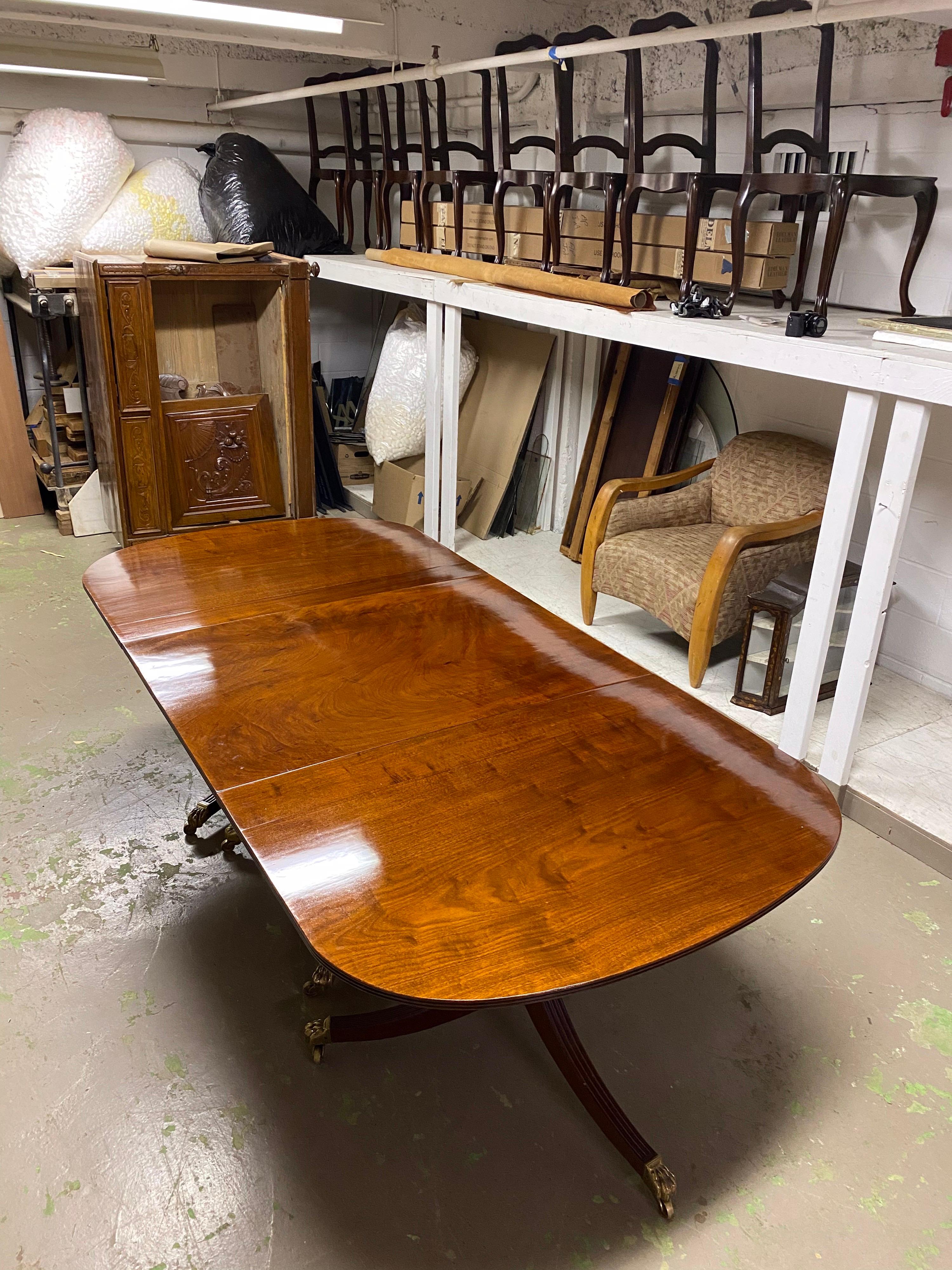 American Mahogany Three Pedestal Table 4