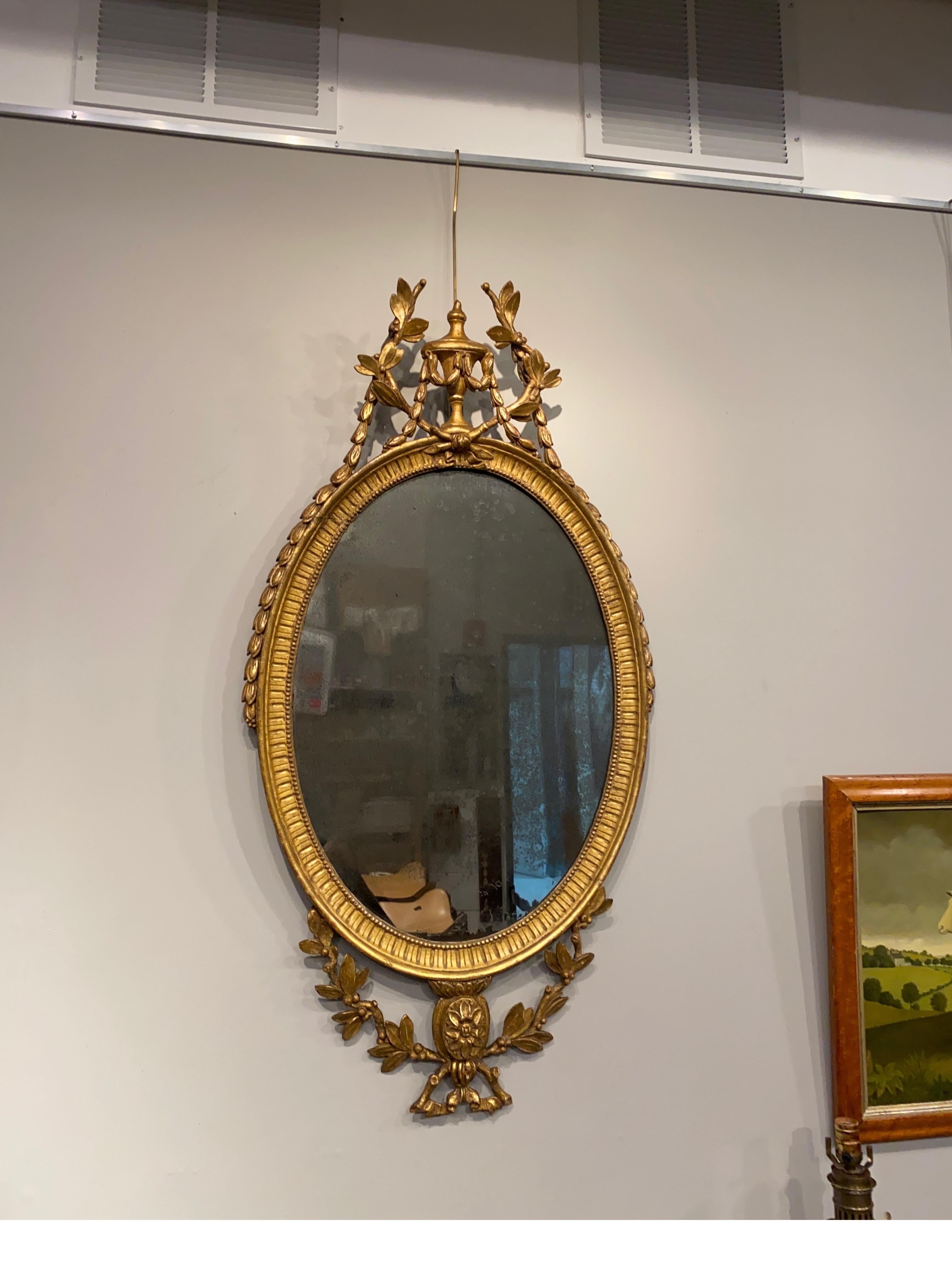 George III Oval Giltwood Mirror, 18th Century For Sale 7