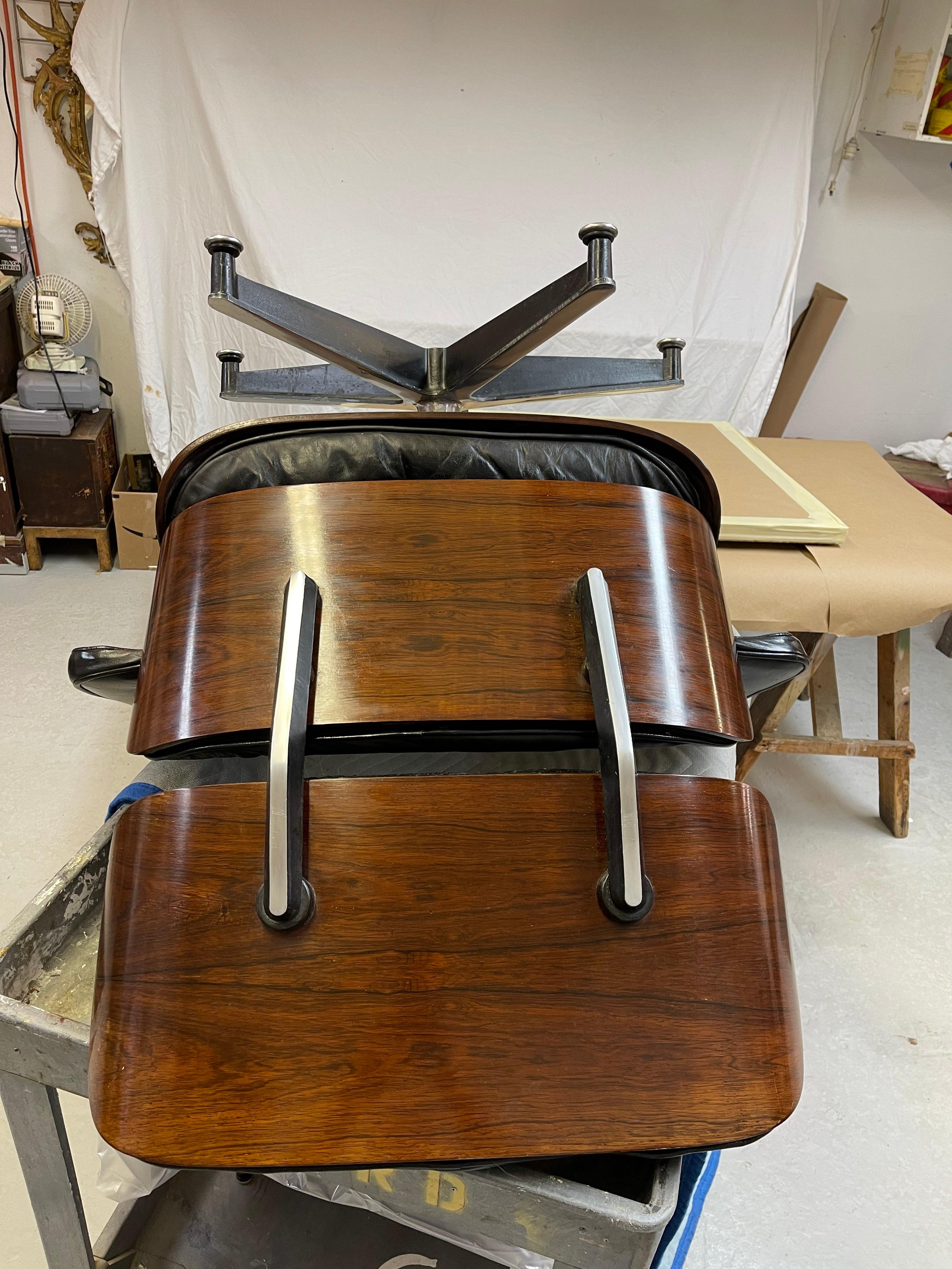 Polished Eames Lounge Chair and Ottoman