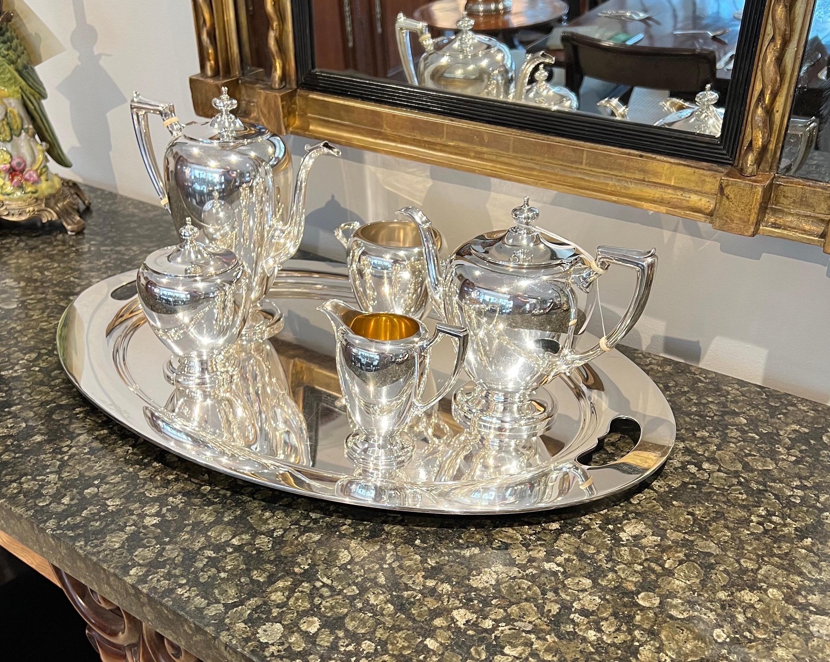 Dominick & Haff Sterling Silver Coffee And Tea Service with Tray circa 1895 1