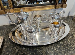 Service à café et à thé Dominick & Haff en argent sterling avec plateau, vers 1895