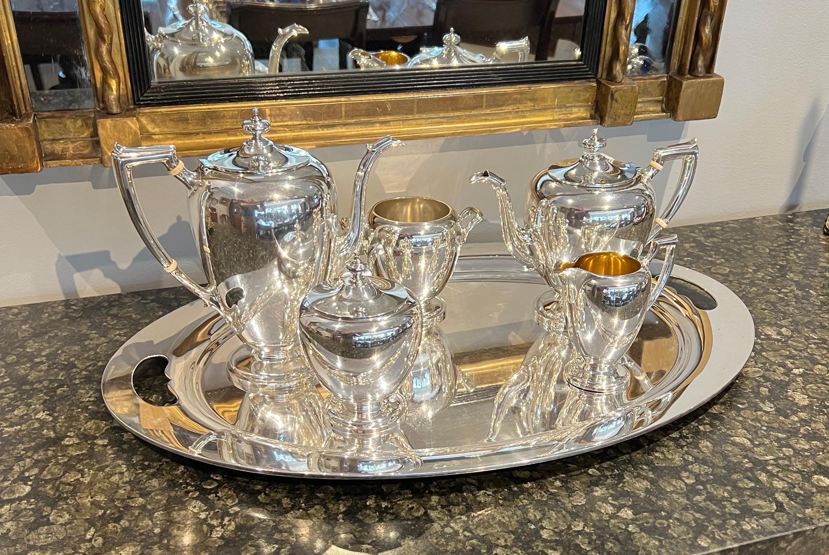 American Dominick & Haff Sterling Silver Coffee And Tea Service with Tray circa 1895