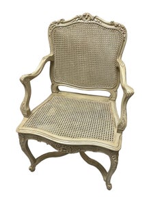 Caned & Painted Régence Style Chairs, 2 Arm 10 Side