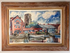 Aquarell aus dem 20. Jahrhundert: „The Old Granary Tea House“ von Cyril Arthur Lewis