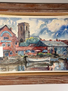 20th Century Water Color " The Old Granary Tea House " by Cyril Arthur Lewis