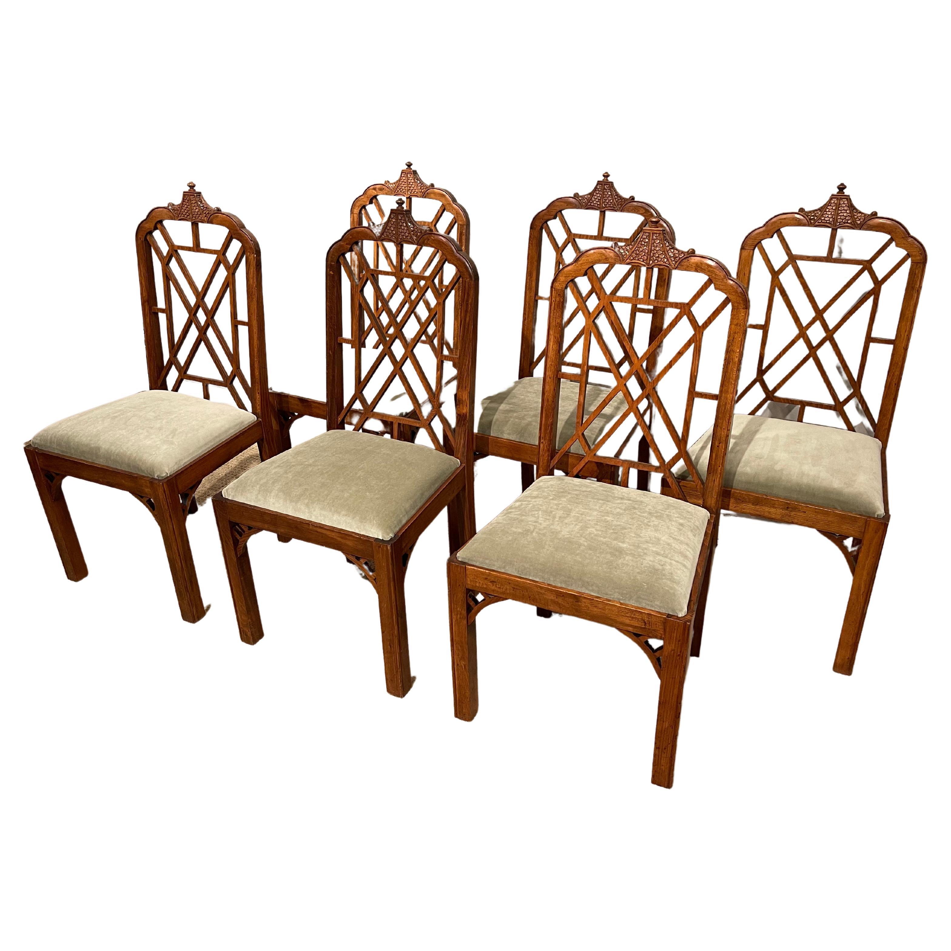 Set of 6 George III Style Mahogany Side Chairs For Sale