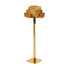 Geometric hammered brass, handmade Inspiring Trees floor lamp by InsidherLand