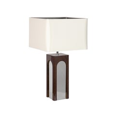 Mid-century modern wood & nickel, Metropolitan table lamp by InsidherLand