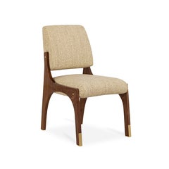 Chaise de salle à manger Arches II, noyer et laiton, InsidherLand by Joana Santos Barbosa