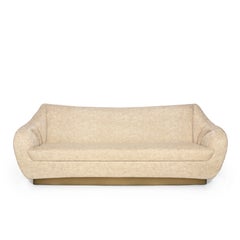 Organic nature-inspired cream bronzed brass Figueroa 3 seat sofa by InsidherLand