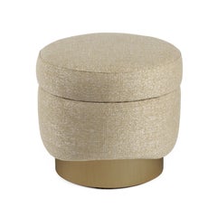 Pouf Figueroa in ciniglia e ottone bronzato, dal design organico ispirato alla Nature, di InsidherLand