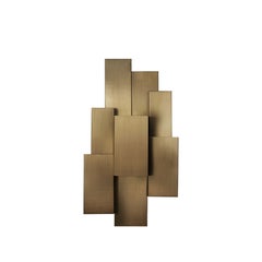 Geometric bronzed brushed brass, Inspiring Trees L wall lamp by InsidherLand