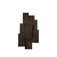 Geometric dark bronzed brushed brass Inspiring Trees L wall lamp by InsidherLand