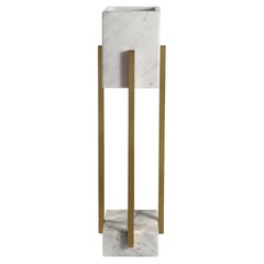 Modern minimalist Carrara & bronzed brass, Looshaus table lamp by InsidherLand
