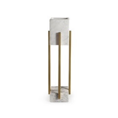 Modern minimalist Carrara & bronzed brass, Looshaus table lamp by InsidherLand