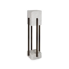 Modern minimalist Carrara & dark brass, Looshaus Table Lamp by InsidherLand