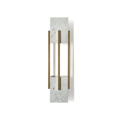 Modern minimalist Carrara & bronzed brass, Looshaus wall lamp by InsidherLand