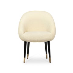 Mid-Century Modern bouclé bronzed brass Niemeyer dining chair by InsidherLand